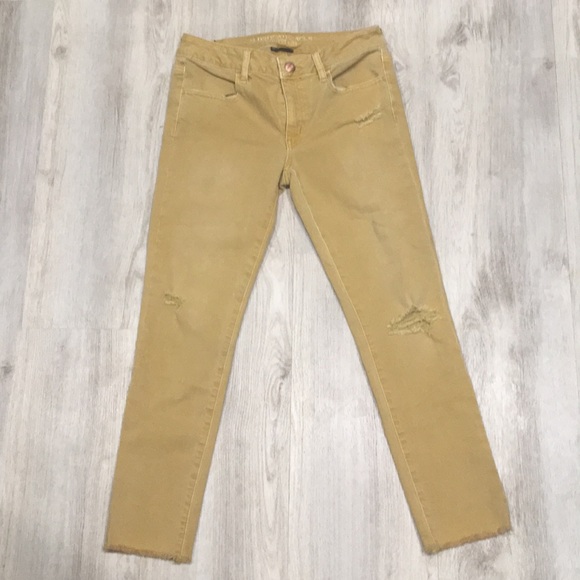 American Eagle Outfitters Denim - American Eagle Mustard Jegging Crop